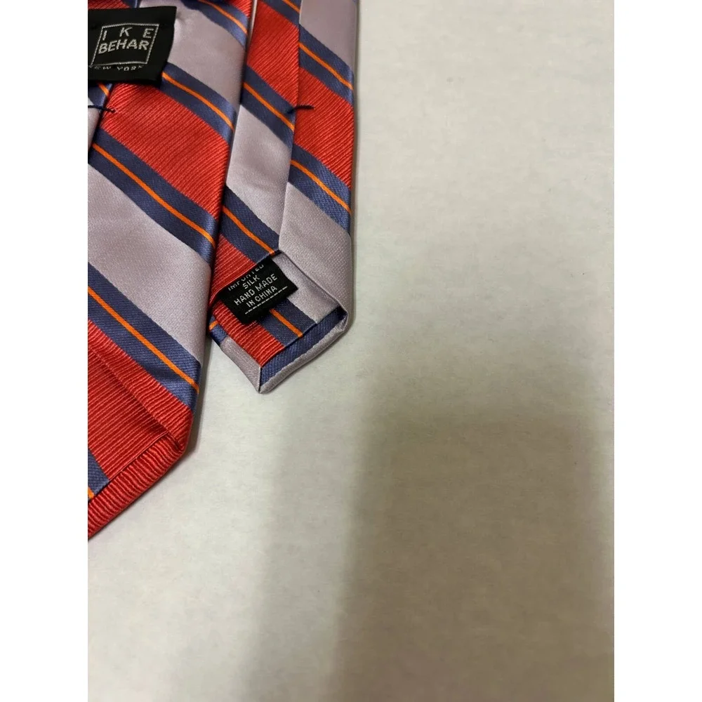 IKE BEHAR New York Necktie Men's One Size Multicolor Striped 100% Silk‎ Designer